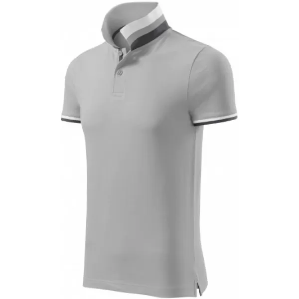  Herren-T-Shirt mit Kragen MALFINI PREMIUM COLLAR UP 256 SILBERGRAU 
