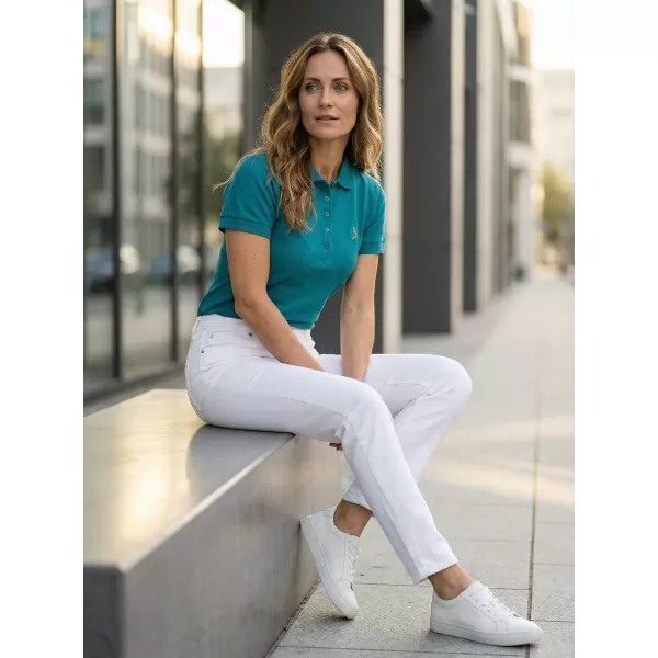  Premium-T-Shirt für Damen mit Kragen ALTISPORT ALW002210 DUNKLES TÜRKIS 