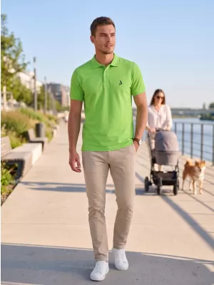 Premium-T-Shirt für Herren mit Kragen ALTISPORT ALM002203 APFELGRÜN