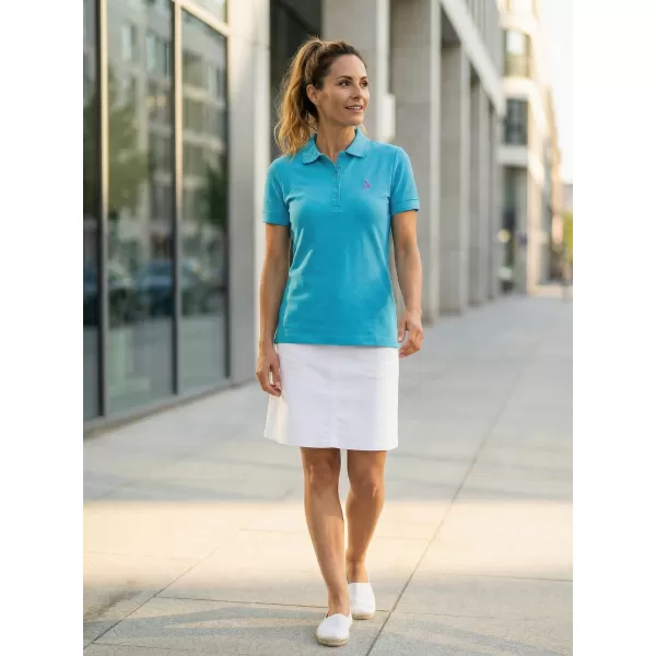  Premium-T-Shirt für Damen mit Kragen ALTISPORT ALW002210 TÜRKIS 