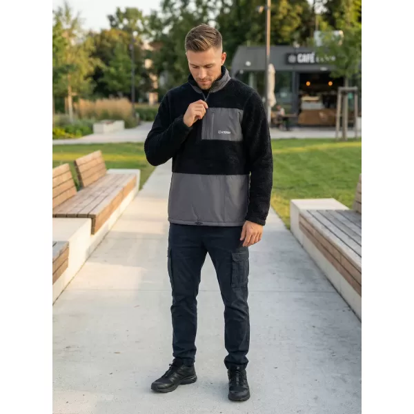  Fleece-Sweatshirt für Herren ALTISPORT HONOB MSWU307 SCHWARZ 