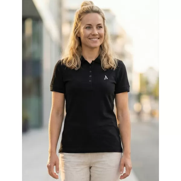  Premium-T-Shirt für Damen mit Kragen ALTISPORT ALW002210 SCHWARZ UND WEIß 