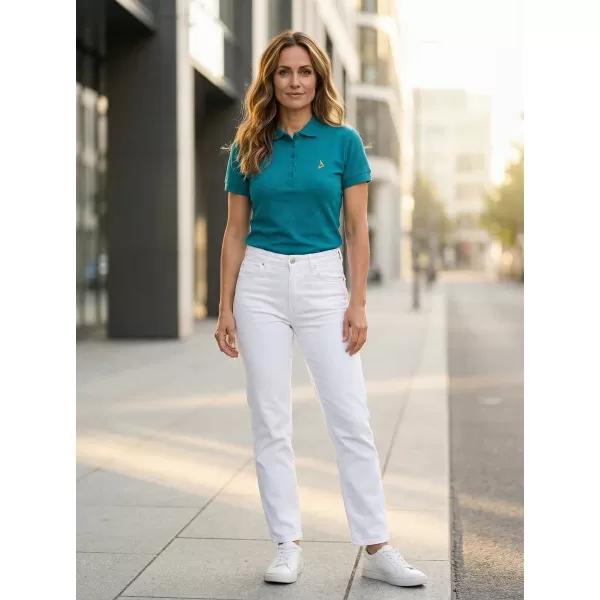  Premium-T-Shirt für Damen mit Kragen ALTISPORT ALW002210 DUNKLES TÜRKIS 