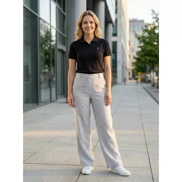  Premium-T-Shirt für Damen mit Kragen ALTISPORT ALW002210 SCHWARZ ROSA 