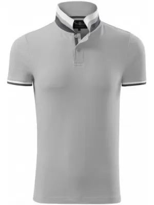 Herren-T-Shirt mit Kragen MALFINI PREMIUM COLLAR UP 256 SILBERGRAU
