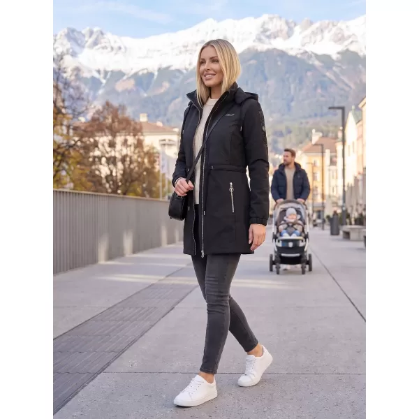  Softshell-Mantel für Damen KIXMI MALAYA SCHWARZ 