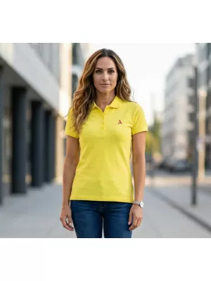 Premium-T-Shirt für Damen mit Kragen ALTISPORT ALW002210 ZITRONE