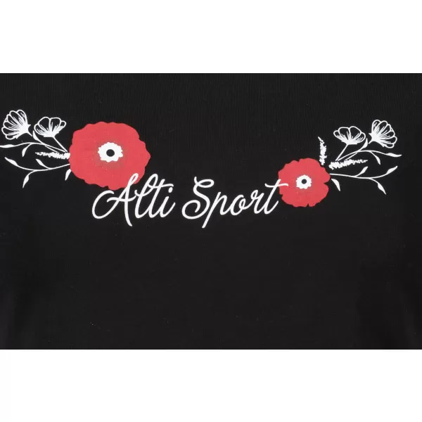  Damen-T-Shirt ALTISPORT ALW116122 SCHWARZ UND ROT 