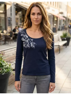 Damen-T-Shirt ALTISPORT KOLIA LTSU837 DUNKELBLAU/GRAU