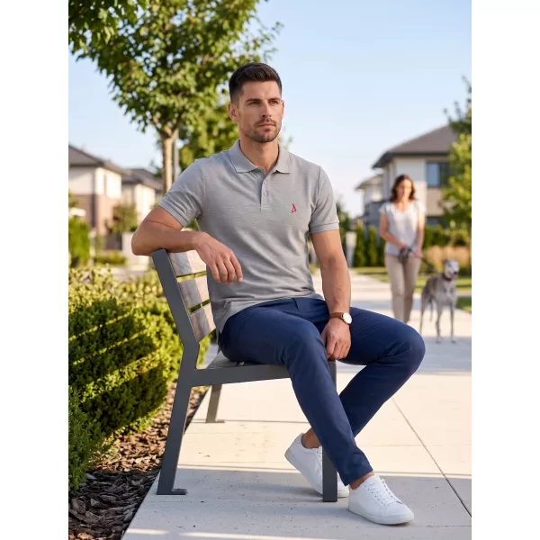  Premium-T-Shirt für Herren mit Kragen ALTISPORT ALM002203 DUNKELGRAUE HIGHLIGHTS 