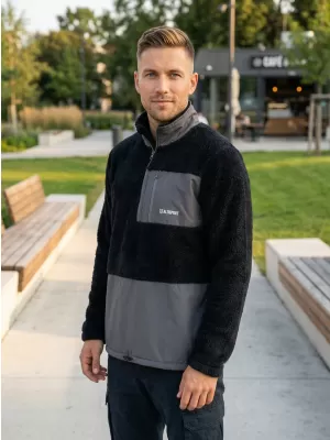 Fleece-Sweatshirt für Herren ALTISPORT HONOB MSWU307 SCHWARZ