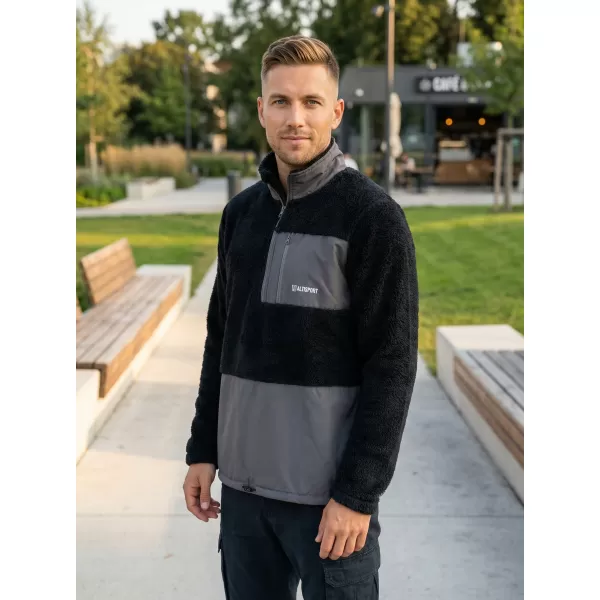  Fleece-Sweatshirt für Herren ALTISPORT HONOB MSWU307 SCHWARZ 