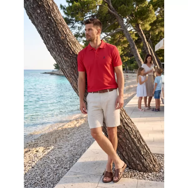  Premium-T-Shirt für Herren mit Kragen ALTISPORT ALM002203 ROT 