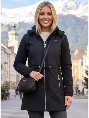 Softshell-Mantel für Damen KIXMI MALAYA SCHWARZ