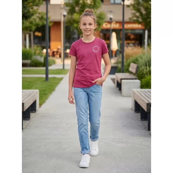  Girl's T -Shirt mit kurzen Ärmeln SAM 73 LEONI GT 553 DUNKELROSA 