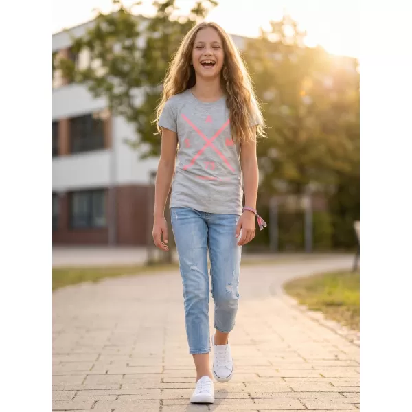  Girl's T -Shirt mit kurzen Ärmeln SAM 73 CAROLINE GT 554 HELLGRAU 