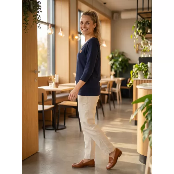  Frauen t -Shirt mit langen Ärmeln SAM 73 ELENA WT 831 DUNKELBLAU 