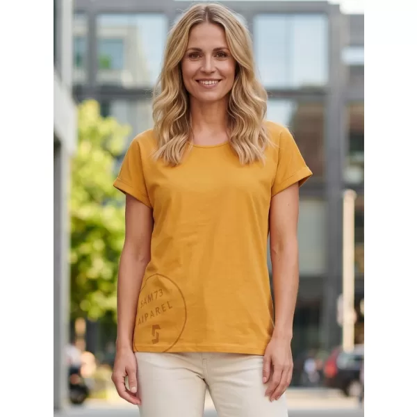  Frauen t -Shirt mit kurzen Ärmeln SAM 73 LEAH WT 828 DUNKLER OCKER 