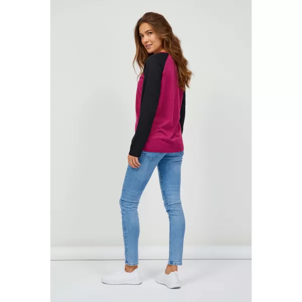  Frauen t -Shirt mit langen Ärmeln SAM 73 TIA WT 833 DUNKELROSA 