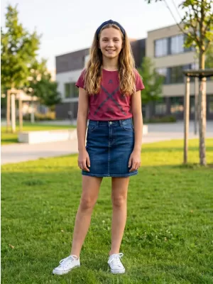 Girl's T -Shirt mit kurzen Ärmeln SAM 73 CAROLINE GT 554 DUNKELROSA