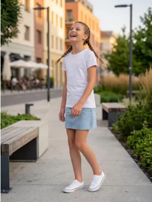 Girl's T -Shirt mit kurzen Ärmeln SAM 73 LEONI GT 553 WEIß