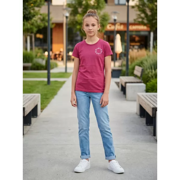  Girl's T -Shirt mit kurzen Ärmeln SAM 73 LEONI GT 553 DUNKELROSA 