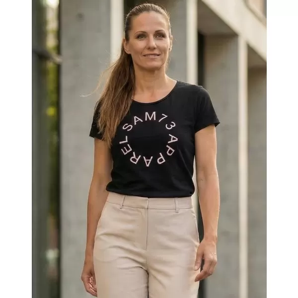  Frauen t -Shirt mit kurzen Ärmeln SAM 73 ARIAS WT 825 SCHWARZ 