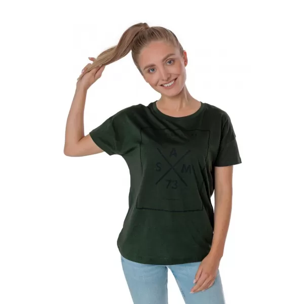  Frauen t -Shirt mit kurzen Ärmeln SAM 73 TANYA WT 826 ARMEE 