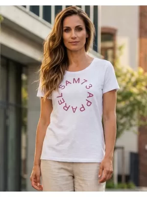 Frauen t -Shirt mit kurzen Ärmeln SAM 73 ARIAS WT 825 WEIß
