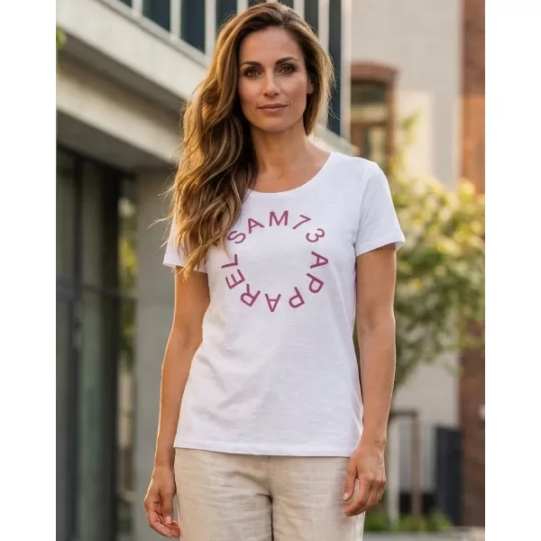  Frauen t -Shirt mit kurzen Ärmeln SAM 73 ARIAS WT 825 WEIß 