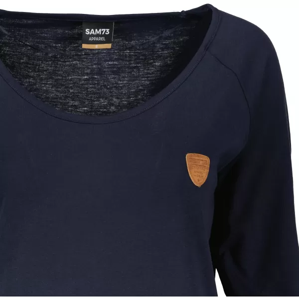  Frauen t -Shirt mit langen Ärmeln SAM 73 ELENA WT 831 DUNKELBLAU 