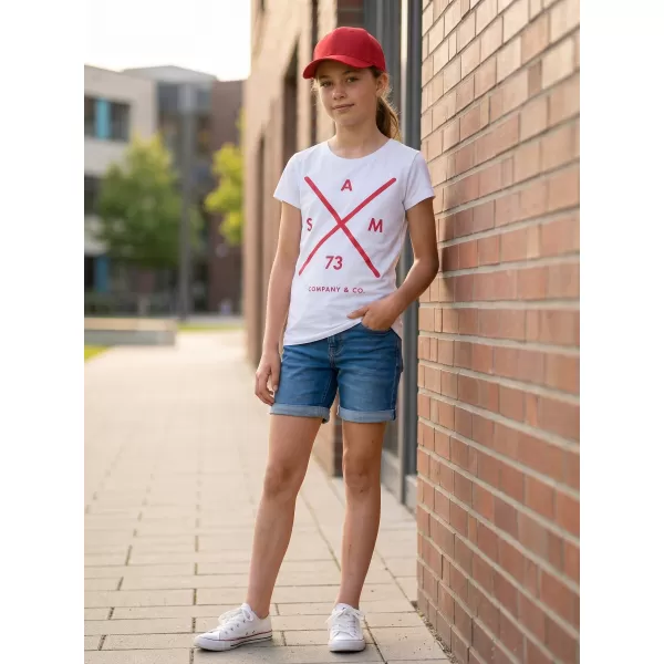  Girl's T -Shirt mit kurzen Ärmeln SAM 73 CAROLINE GT 554 WEIß 