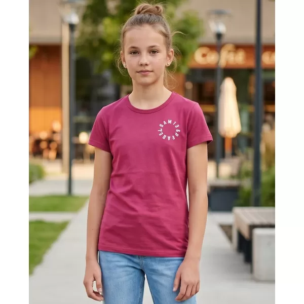  Girl's T -Shirt mit kurzen Ärmeln SAM 73 LEONI GT 553 DUNKELROSA 