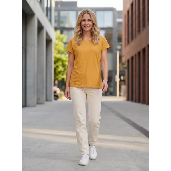  Frauen t -Shirt mit kurzen Ärmeln SAM 73 LEAH WT 828 DUNKLER OCKER 