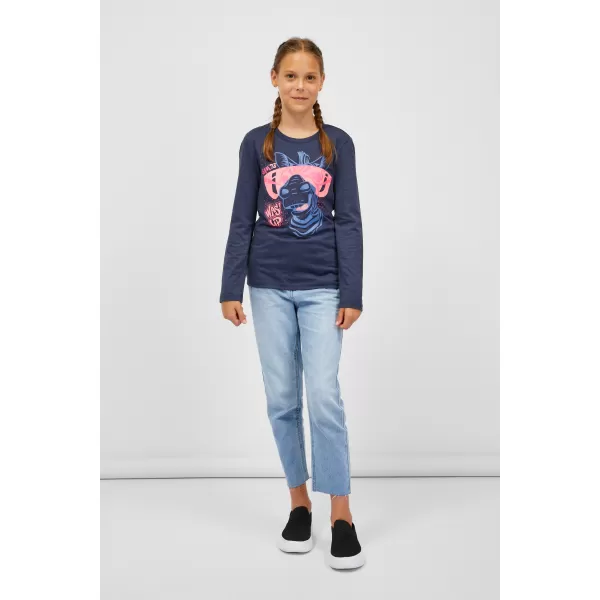  Girl's T -Shirt mit langen Ärmeln SAM 73 AGNES GT 555 BLAU 