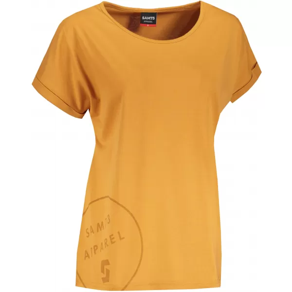  Frauen t -Shirt mit kurzen Ärmeln SAM 73 LEAH WT 828 DUNKLER OCKER 