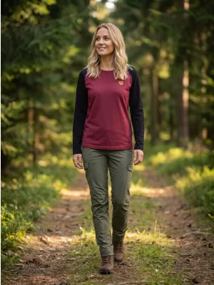 Frauen t -Shirt mit langen Ärmeln SAM 73 TIA WT 833 DUNKELROSA