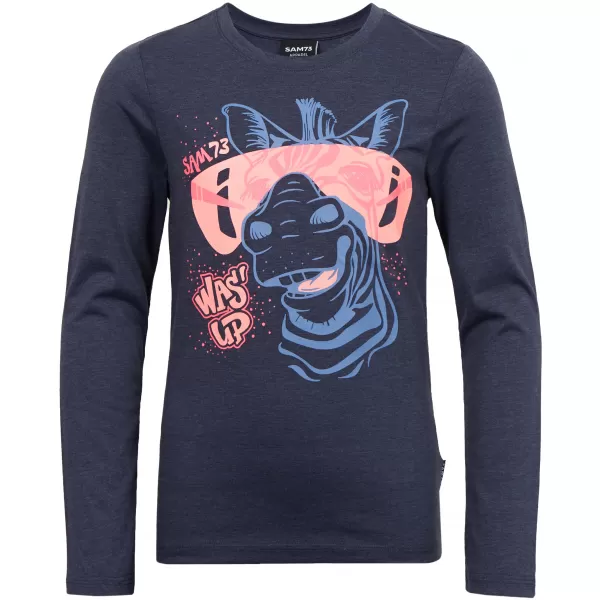  Girl's T -Shirt mit langen Ärmeln SAM 73 AGNES GT 555 BLAU 