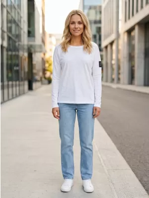 Frauen t -Shirt mit langen Ärmeln SAM 73 VIRGINIA WT 832 WEIß