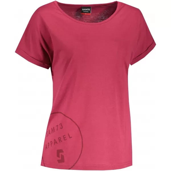  Frauen t -Shirt mit kurzen Ärmeln SAM 73 LEAH WT 828 DUNKELROSA 