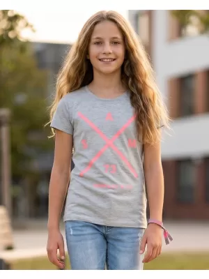 Girl's T -Shirt mit kurzen Ärmeln SAM 73 CAROLINE GT 554 HELLGRAU