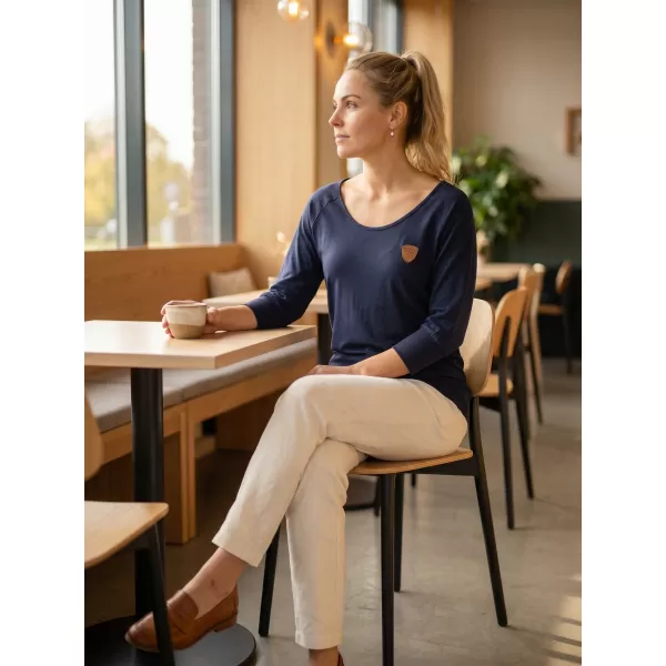  Frauen t -Shirt mit langen Ärmeln SAM 73 ELENA WT 831 DUNKELBLAU 