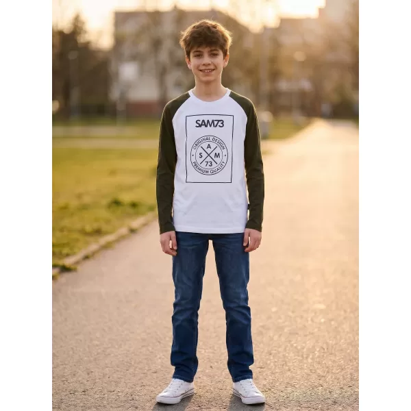  Boy T -Shirt mit langen Ärmeln SAM 73 JACK BT 553 WEIß 