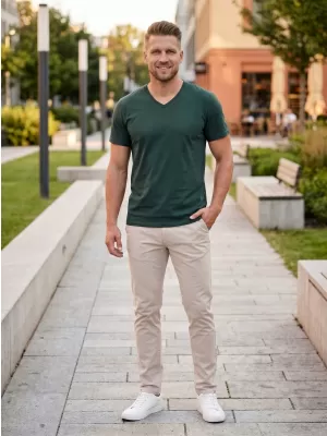 Herren t -Shirt mit kurzen Ärmeln SAM 73 JAY MT 807 ARMEE