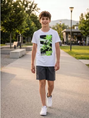 Boy T -Shirt mit kurzen Ärmeln SAM 73 LEO BT 550 WEIß