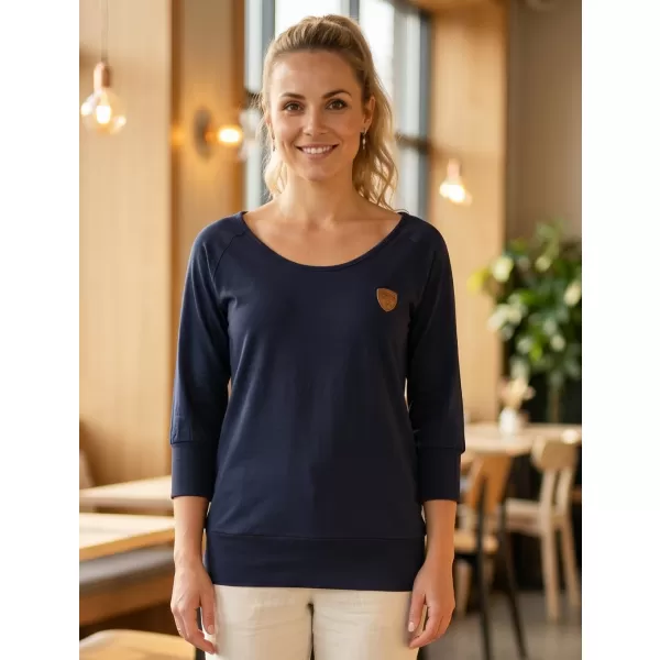  Frauen t -Shirt mit langen Ärmeln SAM 73 ELENA WT 831 DUNKELBLAU 