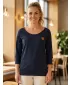 Frauen t -Shirt mit langen Ärmeln SAM 73 ELENA WT 831 DUNKELBLAU