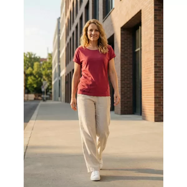  Frauen t -Shirt mit kurzen Ärmeln SAM 73 LEAH WT 828 DUNKELROSA 