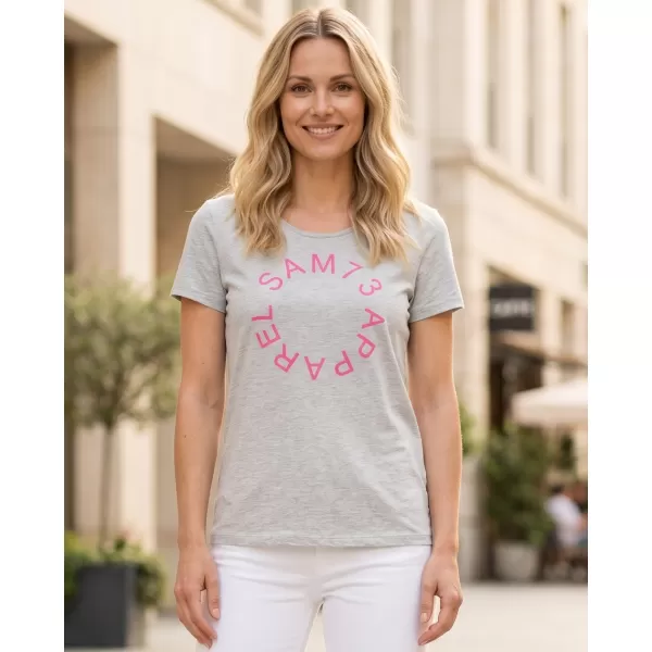  Frauen t -Shirt mit kurzen Ärmeln SAM 73 ARIAS WT 825 HELLGRAU 