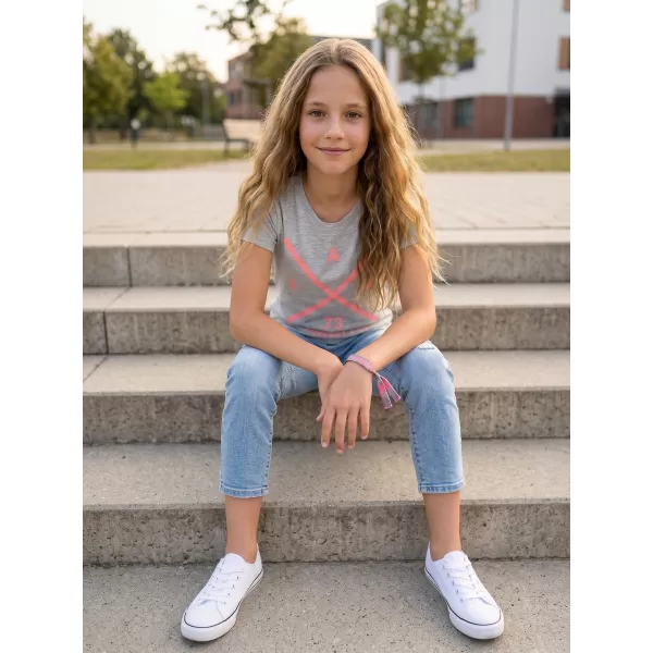  Girl's T -Shirt mit kurzen Ärmeln SAM 73 CAROLINE GT 554 HELLGRAU 